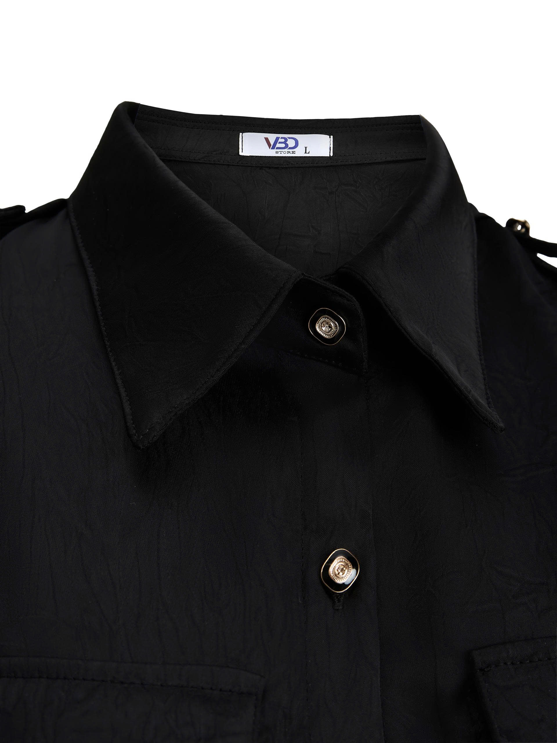 BIGSIZZE NỮ - Áo sơ mi lụa phối nắp túi dành cho nàng béo từ 55-90kg V-AK099_thumbnail_3