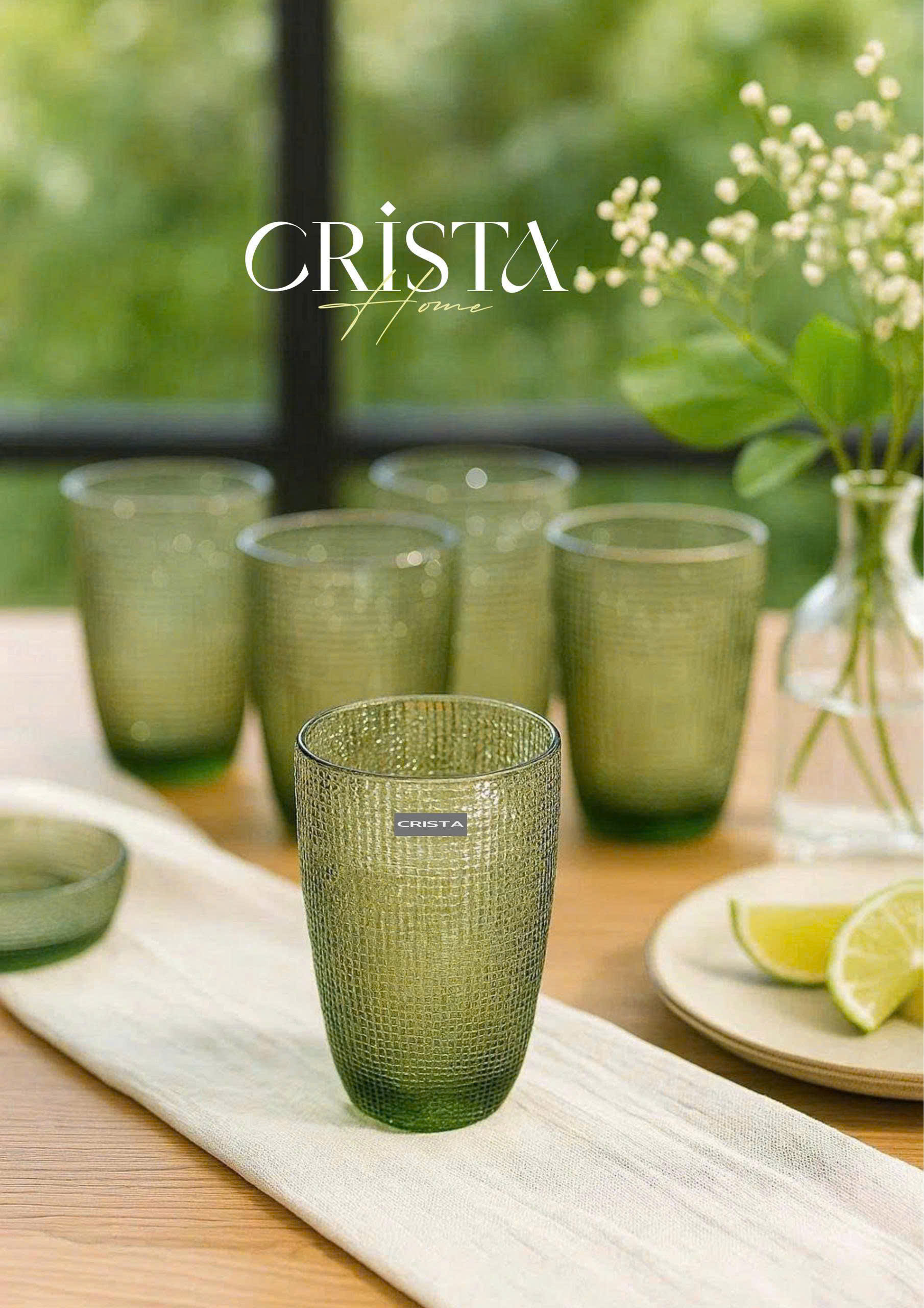 Bộ 6 cốc thủy tinh CRISTA HOME  vân lưới dập nổi 420 ml_thumbnail_7