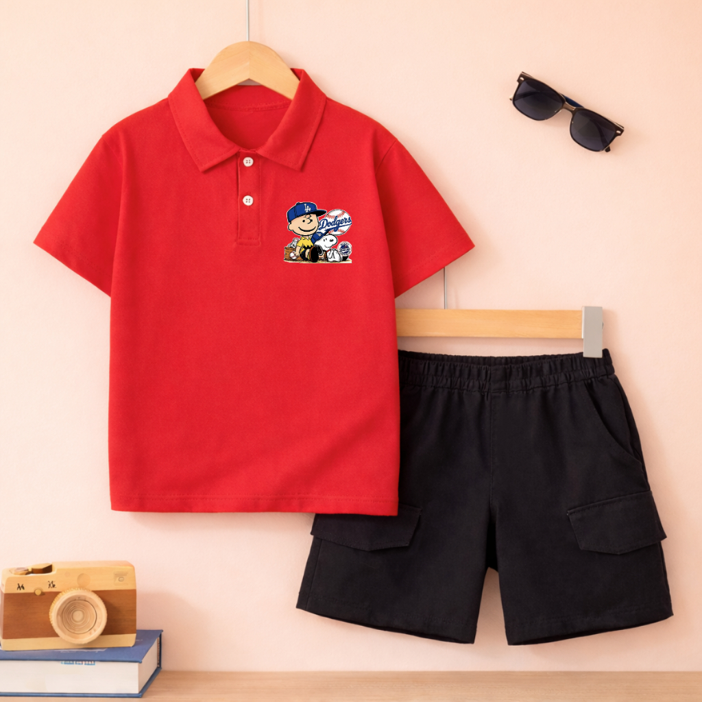 Set bộ Polo bé trai hình Snoopy Doggers - Loza Kids BU627_thumbnail_2