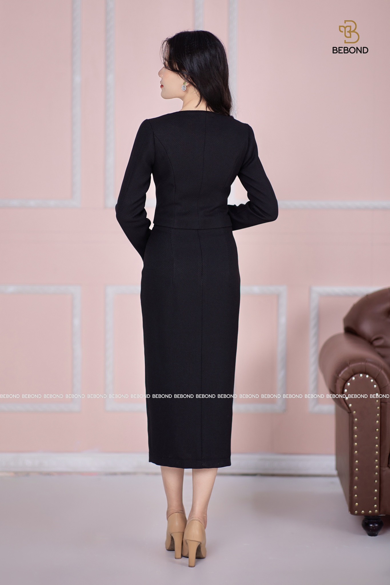 Set Áo Vest - Chân váy ôm Orla màu ĐEN_thumbnail_2