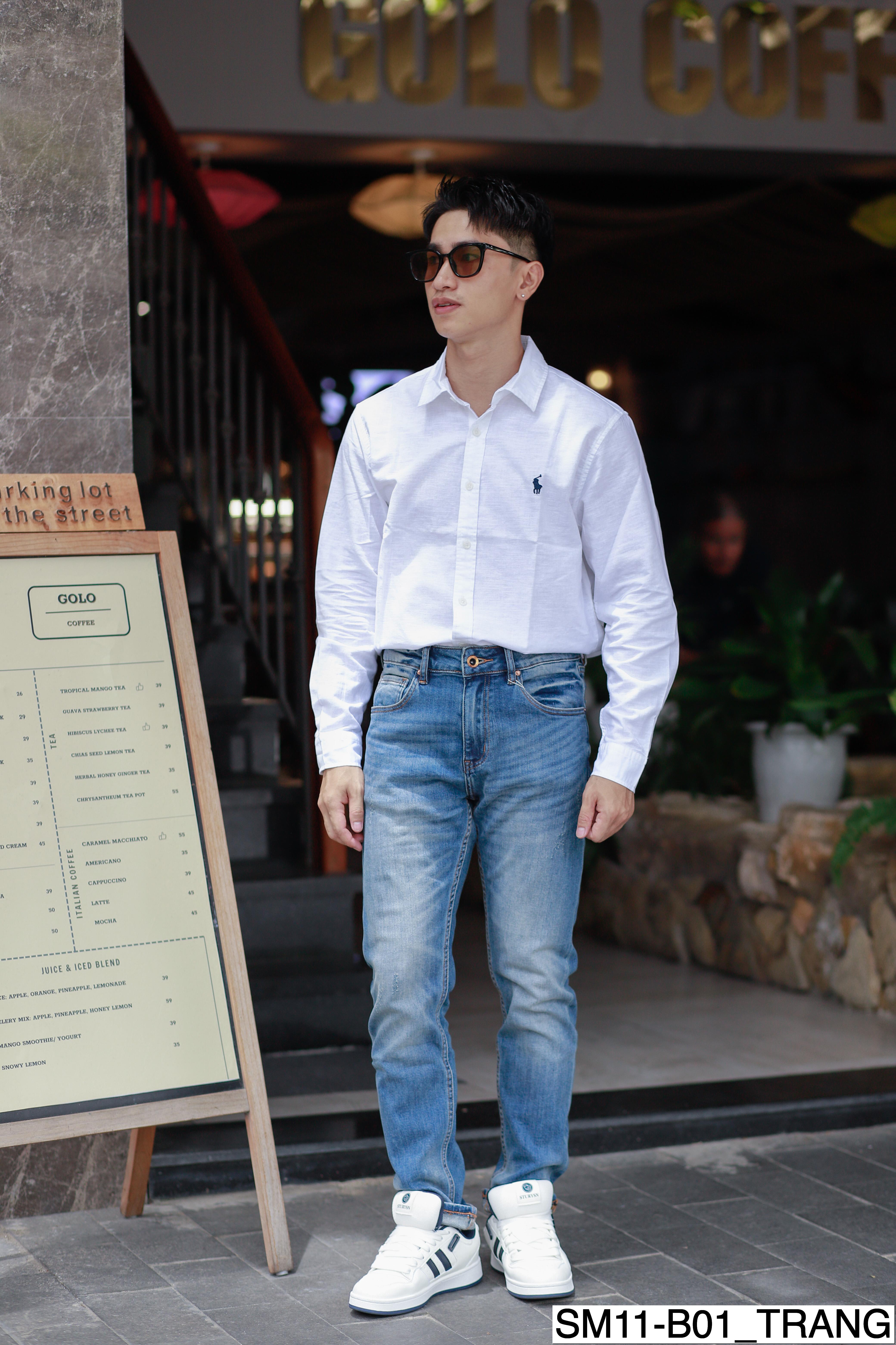 B01 SM11 - Áo sơ mi nam oxford dài tay