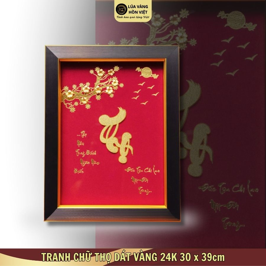 TRANH CHỮ THỌ DÁT VÀNG 24K 30x39cm_thumbnail_0