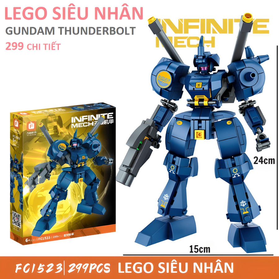 LEGO Mô hình lắp ghép 𝐒𝐢𝐞̂𝐮 𝐍𝐡𝐚̂𝐧 GUNDAM 300 chi tiết_thumbnail_3