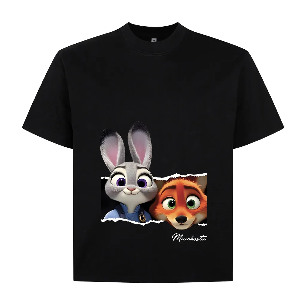 Áo thun couple form boxy Miucho Club vải cotton co giãn 2 chiều thoáng mát Judy Hopps in mix 2826_thumbnail_10