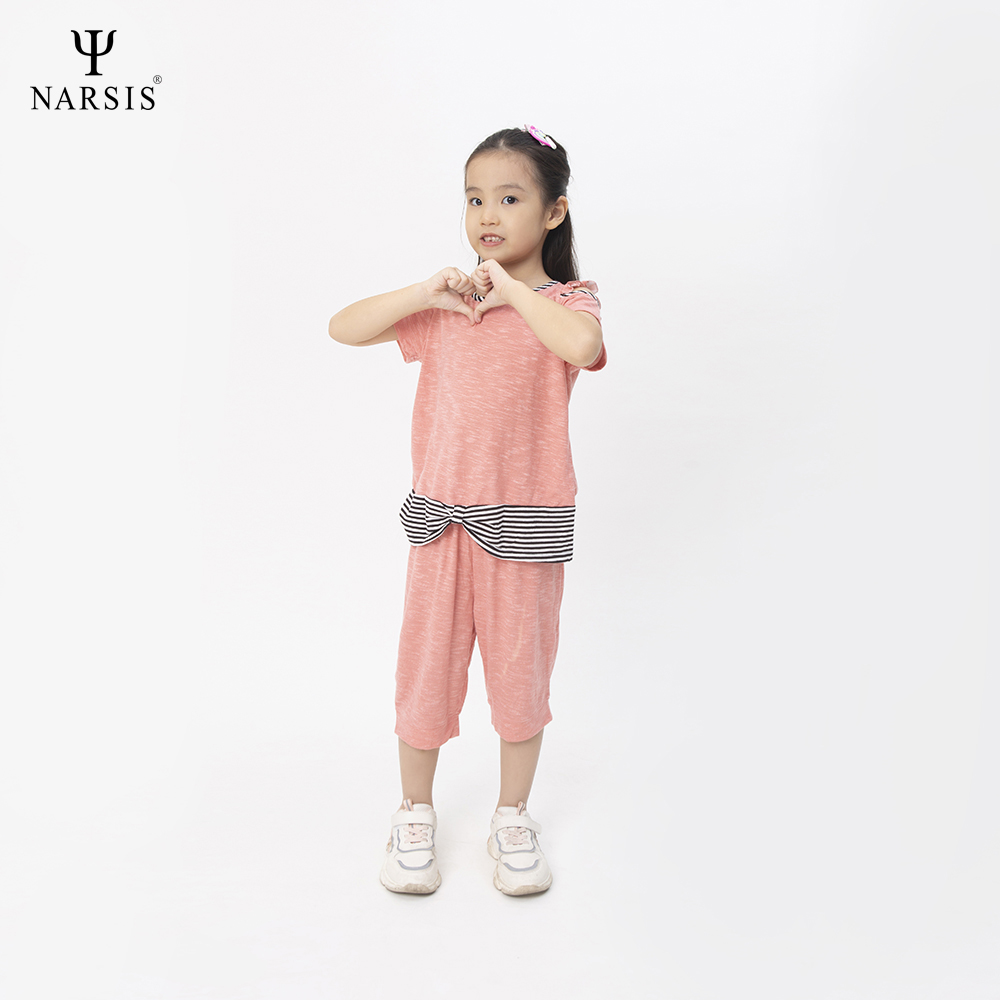 BỘ HÈ BÉ GÁI KM0017 NARSIS CHẤT LIỆU THOÁNG MÁT, DỄ CHỊU, THOẢI MÁI CẢ NGÀY, DỄ VẬN ĐỘNG