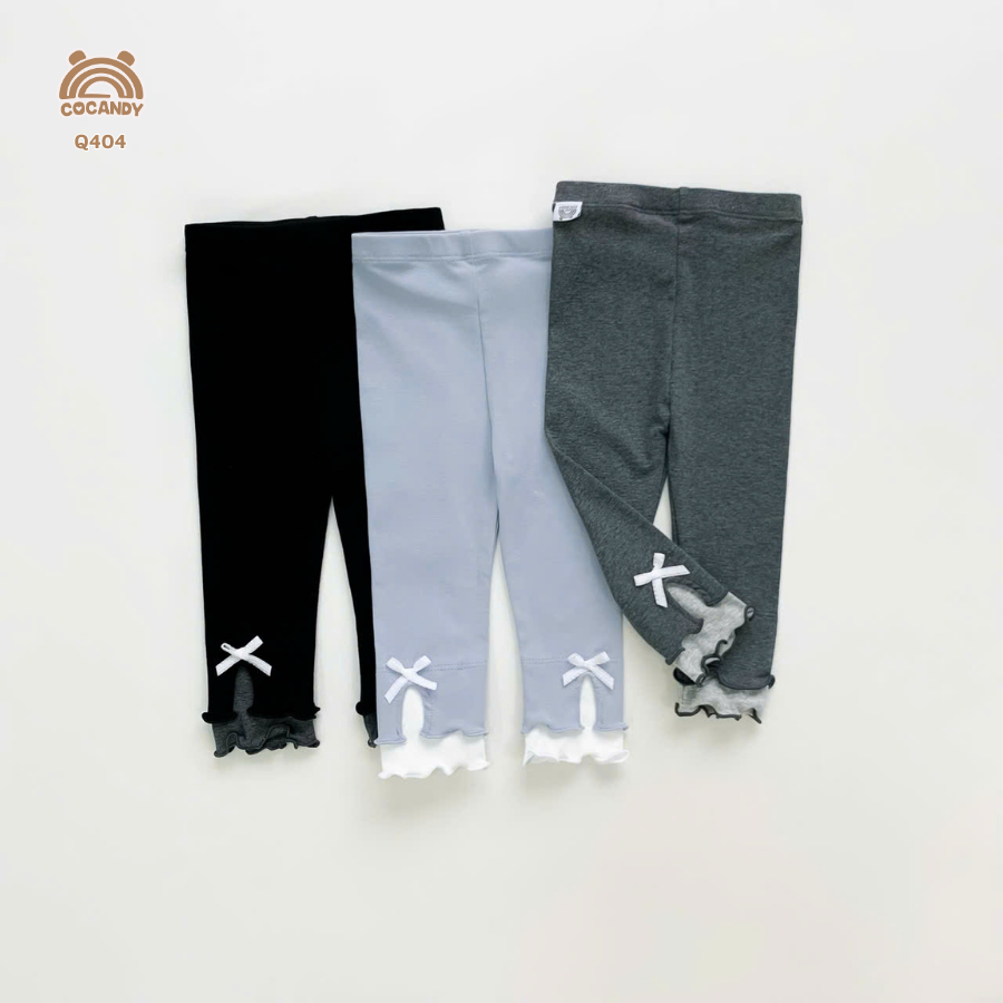 Quần dài legging XANH phối TRẮNG gấu sóng nơ_thumbnail_2