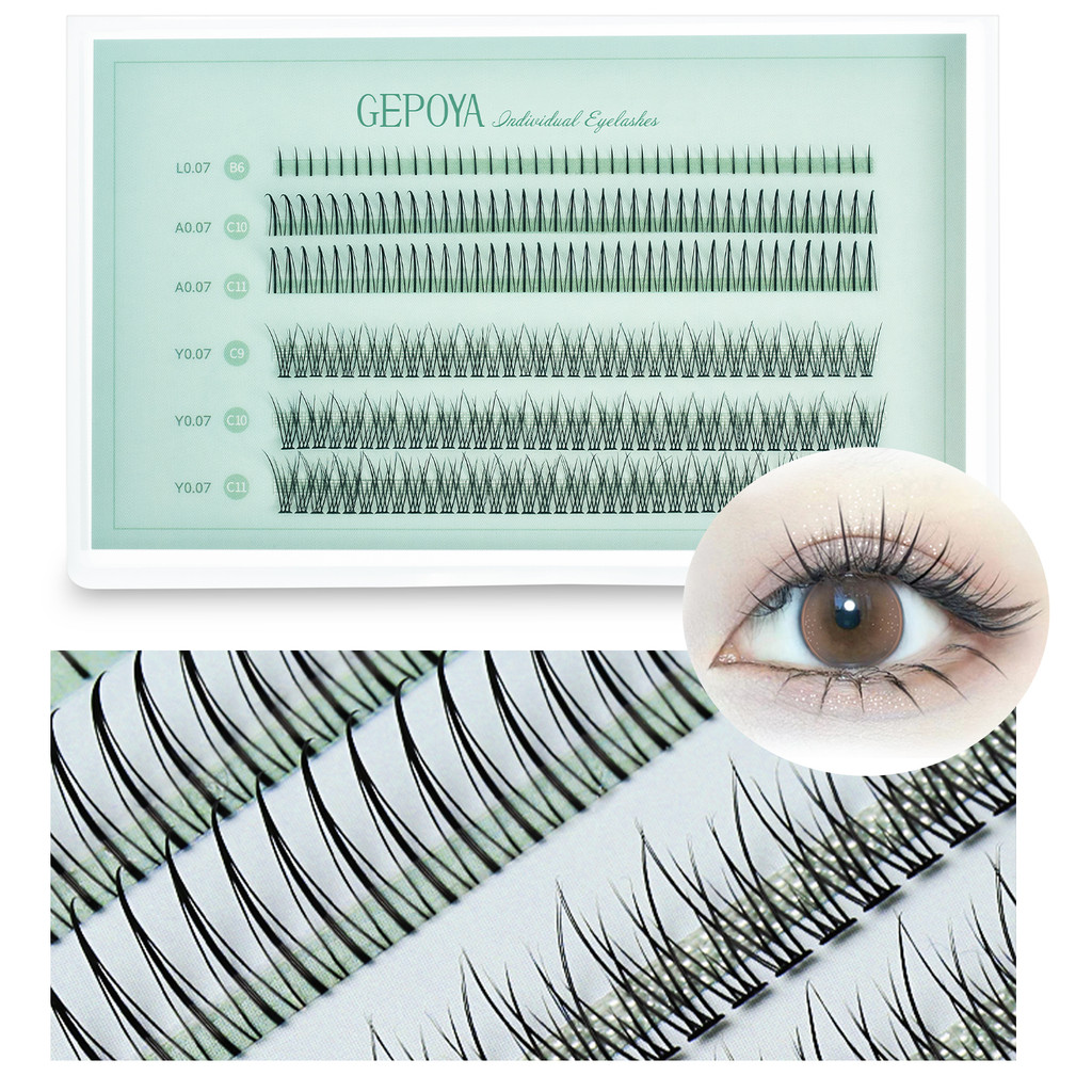 G102 Bộ Mi Giả Tự Nhiên GEPOYA 3D - Mi Chùm Cá Đuối, Mi Dưới, Mi A Type 6-12mm 120 Chùm - Dễ Dán, Nhẹ Nhàng, Chân Thật