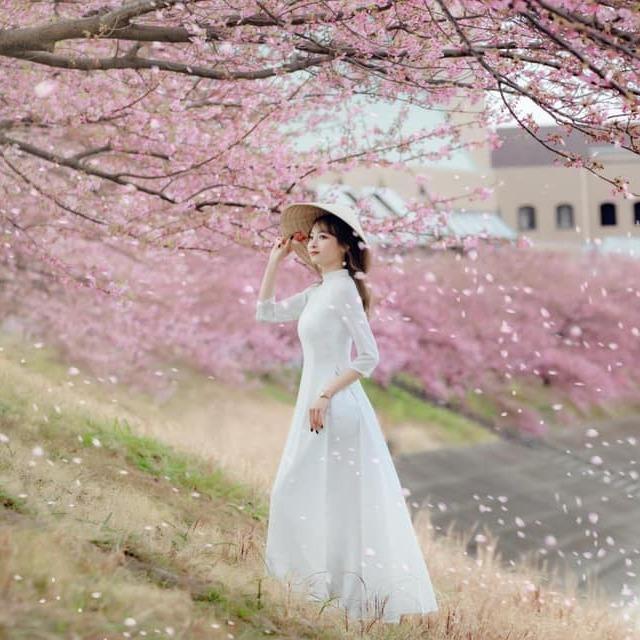 Áo Dài Nữ Học Sinh 2 Tà Tay Lỡ Lụa Mỹ HS09