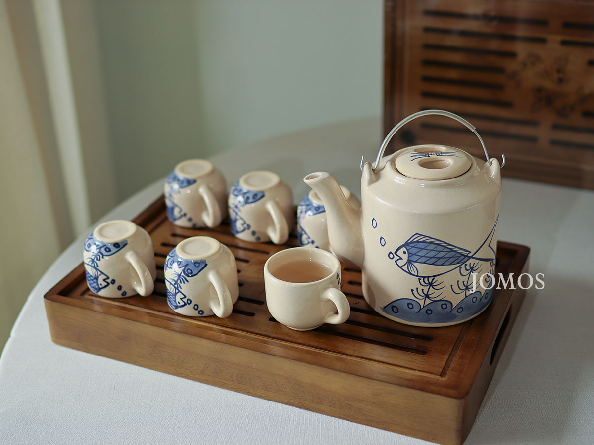 Khay trà gỗ kiểu Nhật Jomos họa tiết con cá J000363_thumbnail_3