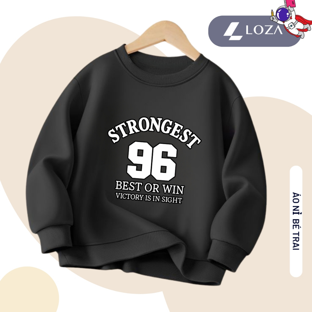 Áo nỉ sweater bé trai màu đen in nhiều hình - Loza Kids IN017_thumbnail_0