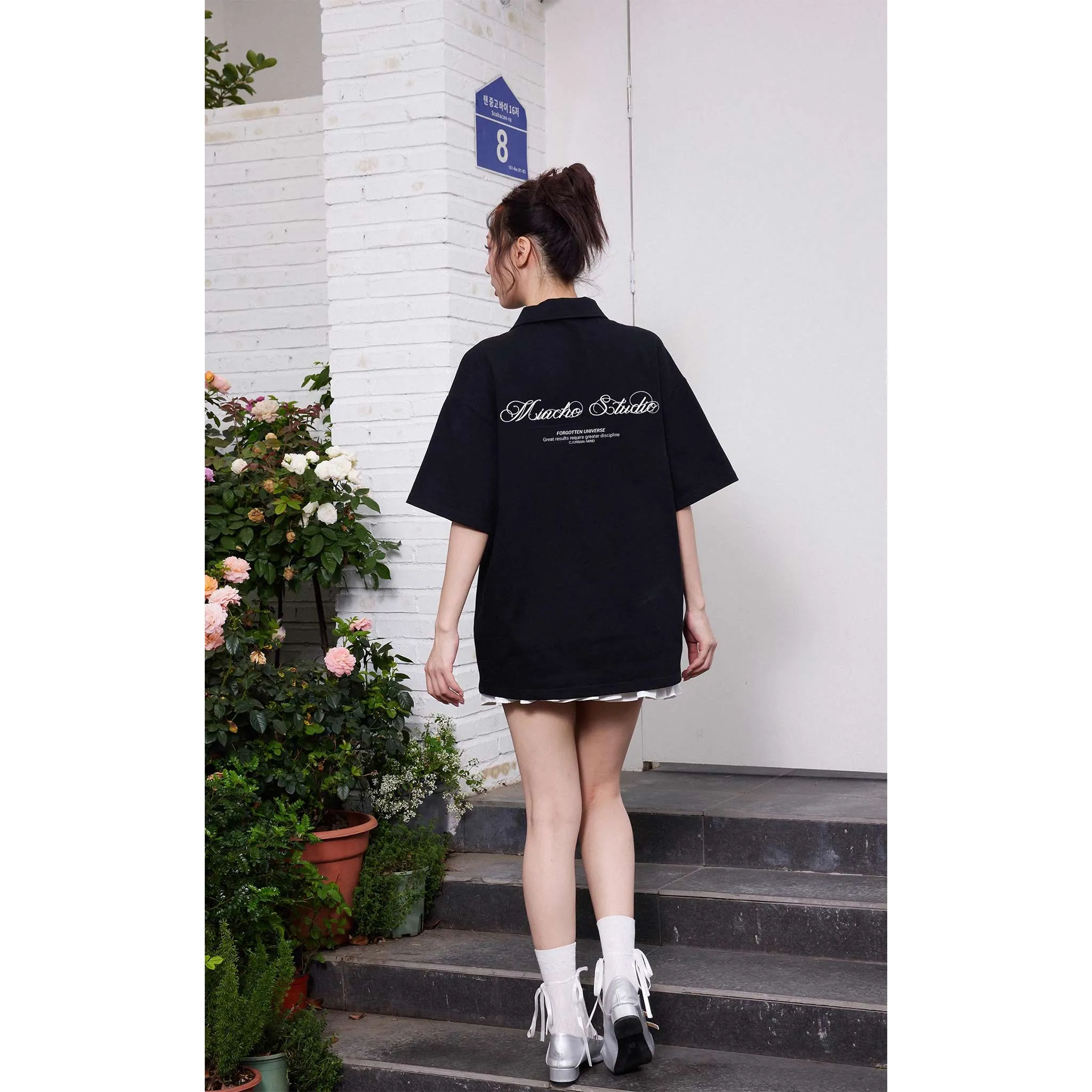 Áo polo vải cotton cao cấp 2477 Miucho phong cách basic tay ngắn cổ trụ in typography_thumbnail_3