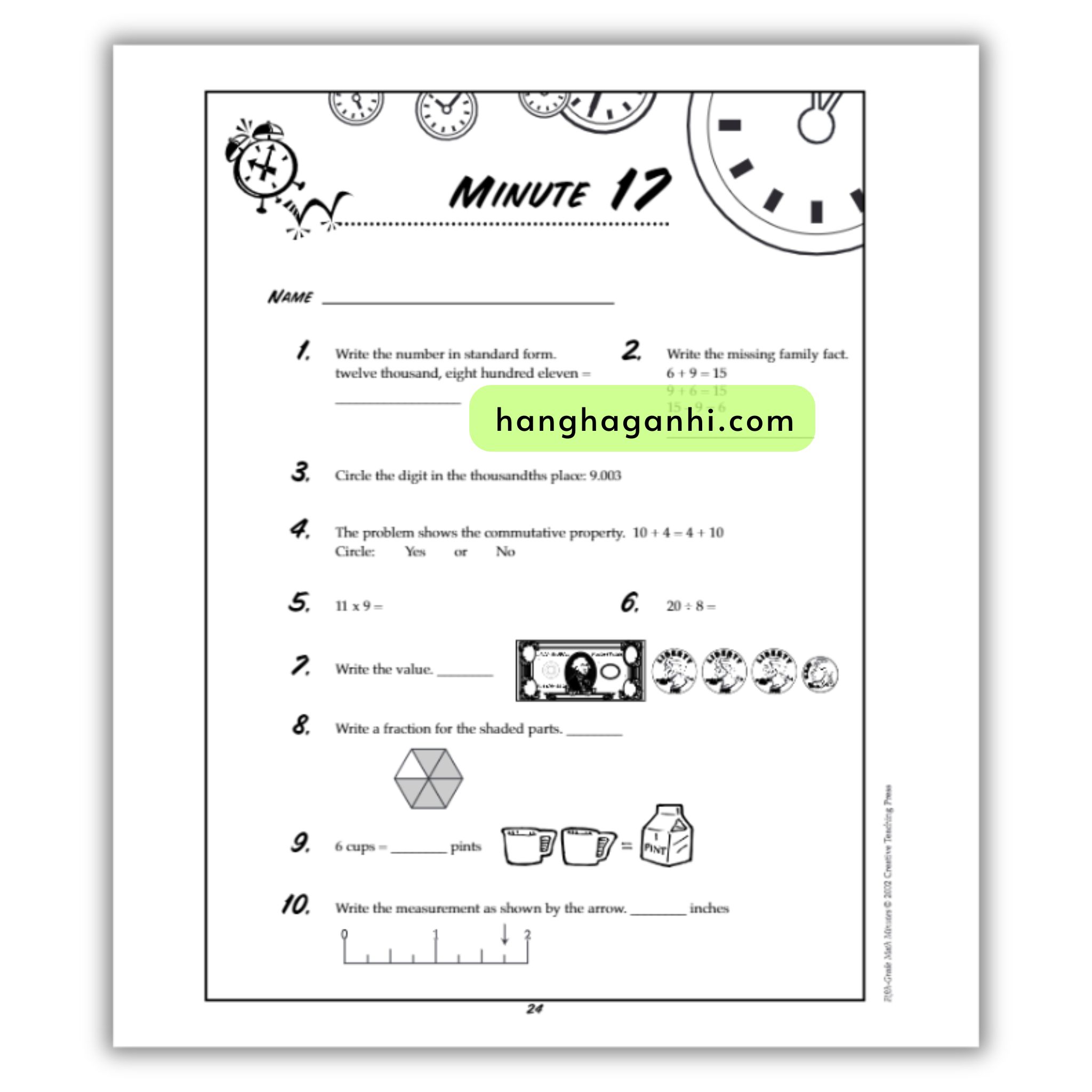 Math Minutes Grade 5- Sách Toán Tiếng Anh cho bé lớp 5_thumbnail_1