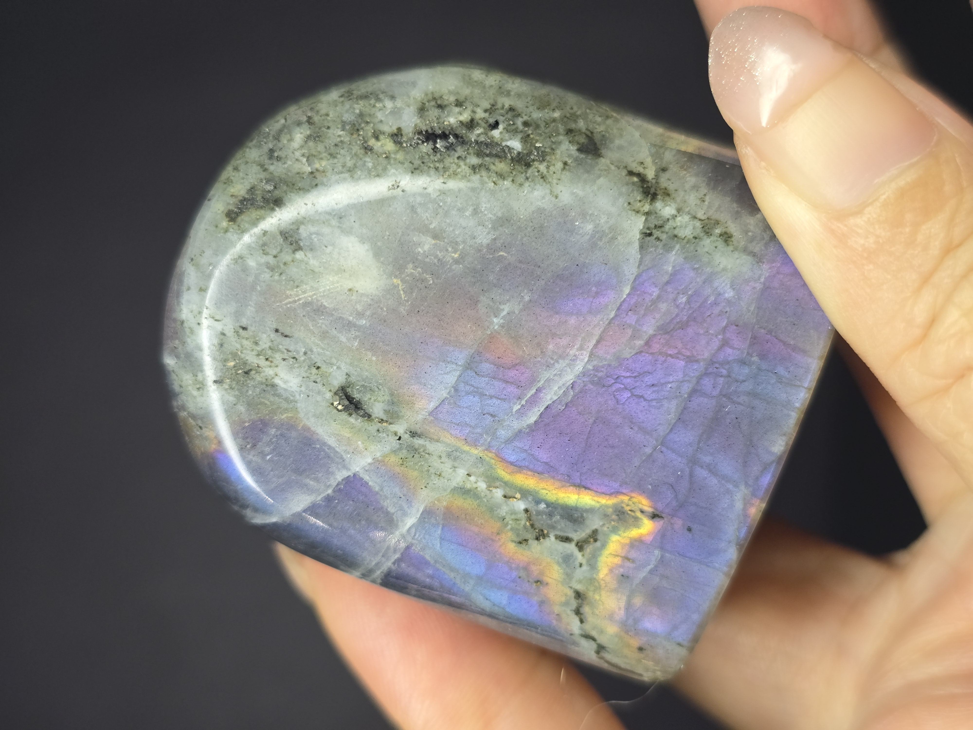 Labradorite / Đá Xà Cừ / Hắc Nguyệt Quang Ánh Tím Xanh Sunset Dạng Freeform Để Bàn_thumbnail_2