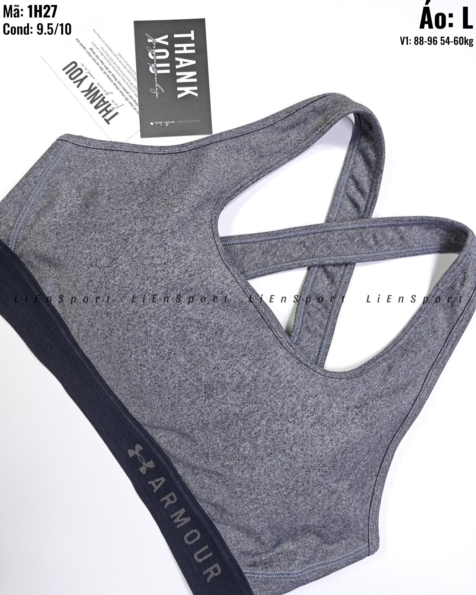 Under Armour Áo bra thể thao Nữ Size L Xám ghi Auth 2nd Lưng chữ X thiết kế Co giãn tốt Thấm hút mồ hôi Nâng đỡ ngực Form ôm vừa vặn Phù hợp gym yoga chạy bộ Mã:1H27