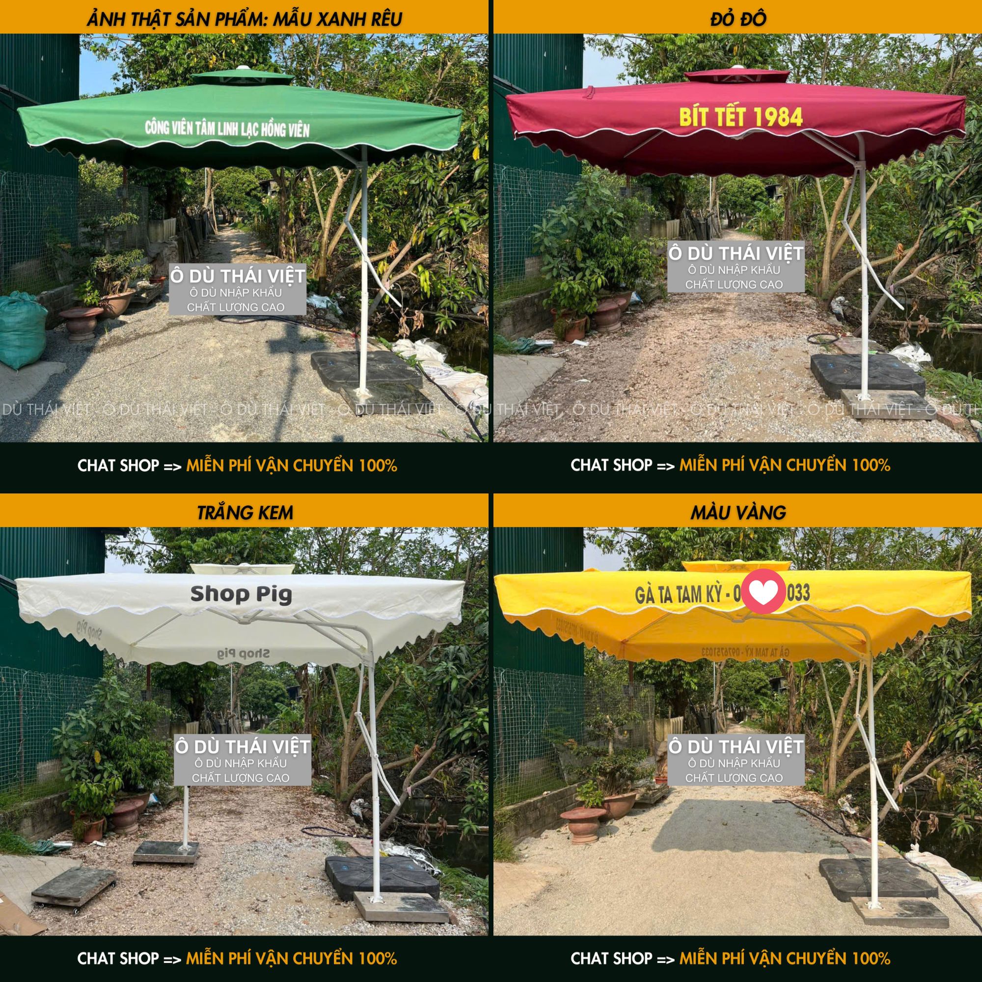 Ô dù lệch tâm sân vườn 2m5x2m5 – Hàng Thái Việt cao cấp, vải dù tráng PU, bảo hành uy tín_thumbnail_5