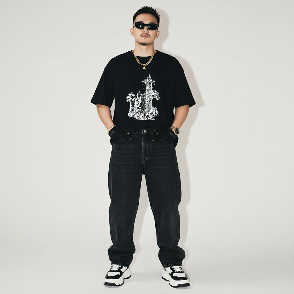 Áo thun nam form rộng Miucho Iconic cotton dày dặn thoáng mát trẻ trung năng đồng in chữ cái J 2755_thumbnail_8