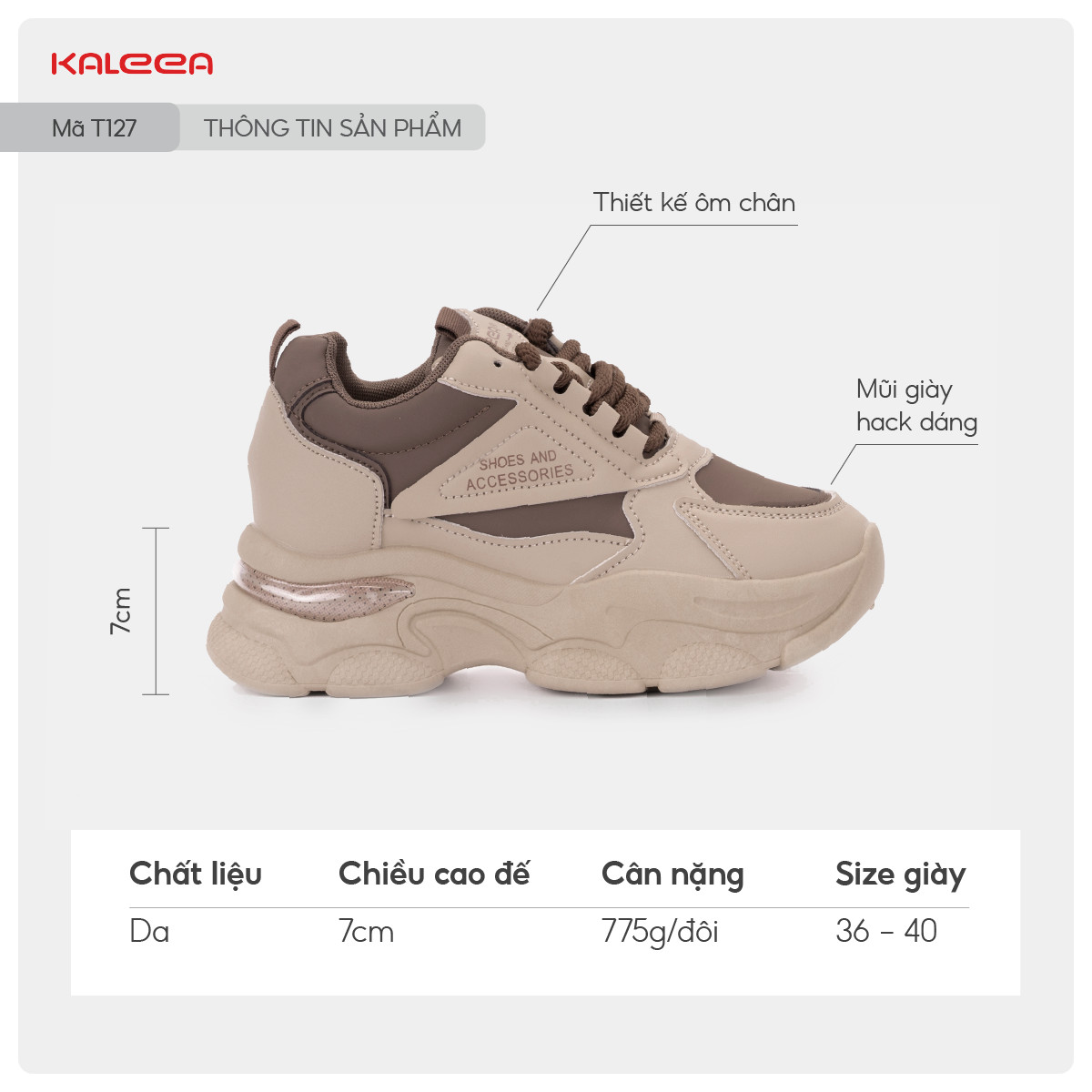 T127 - Thể Thao Nâng Đế 7cm