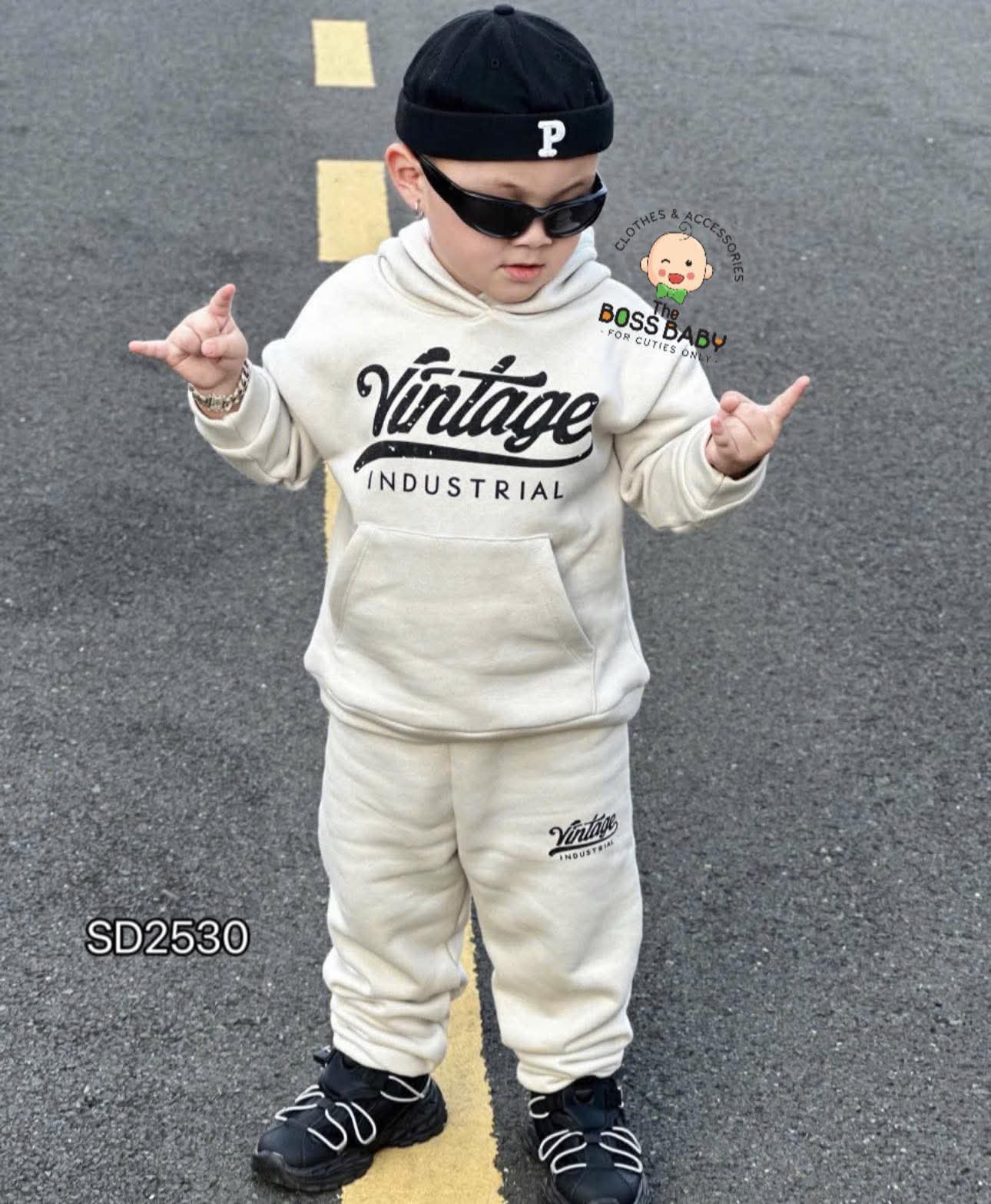 Set bộ nỉ bông kem mũ VINTAGE_thumbnail_3