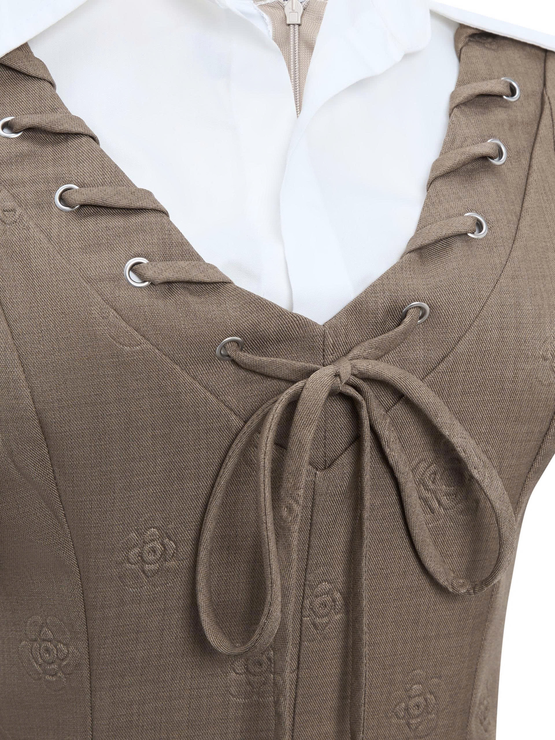 Đầm cổ sơ mi kiểu dáng A phồng bigsize DA153 dành cho nàng béo mập từ 55-95kg_thumbnail_4