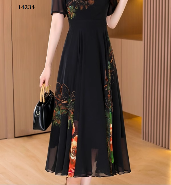 14234-Đầm voan xòe cổ V in hoa (voan,lót)_thumbnail_3