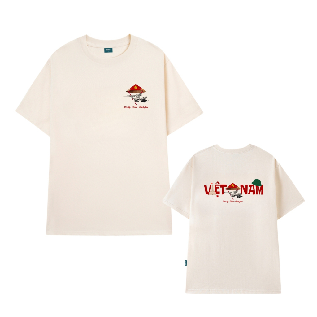 Áo thun Việt Nam nón lá độc lập tự do hạnh phúc form oversize nam nữ - Local brand We Tee T042