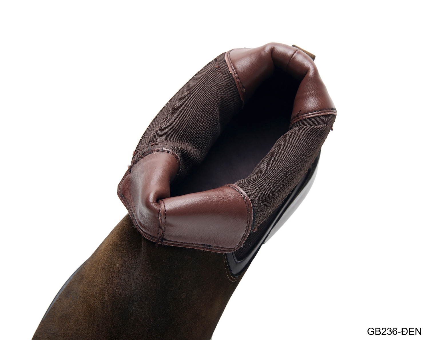 GB236 - Giày Chelsea Nam Da Heo Phong Cách Anh Quốc, Đế Cao Su Thoáng Khí, Màu Đen Kaki_thumbnail_8