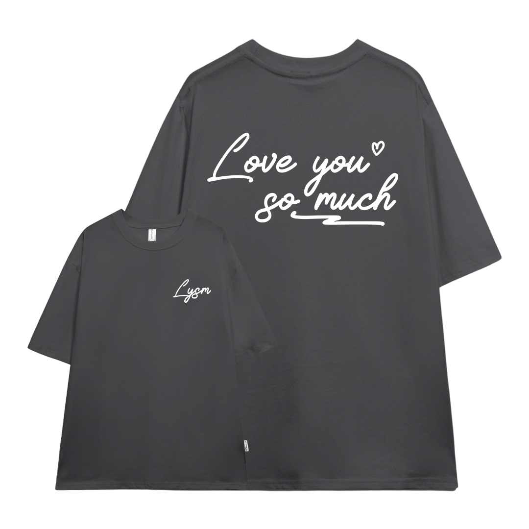 Áo thun cặp nam nữ LOVE YOU form rộng 1973 Miucho cổ tròn vải cotton 4c 220gsm thoáng mát in basic_thumbnail_12