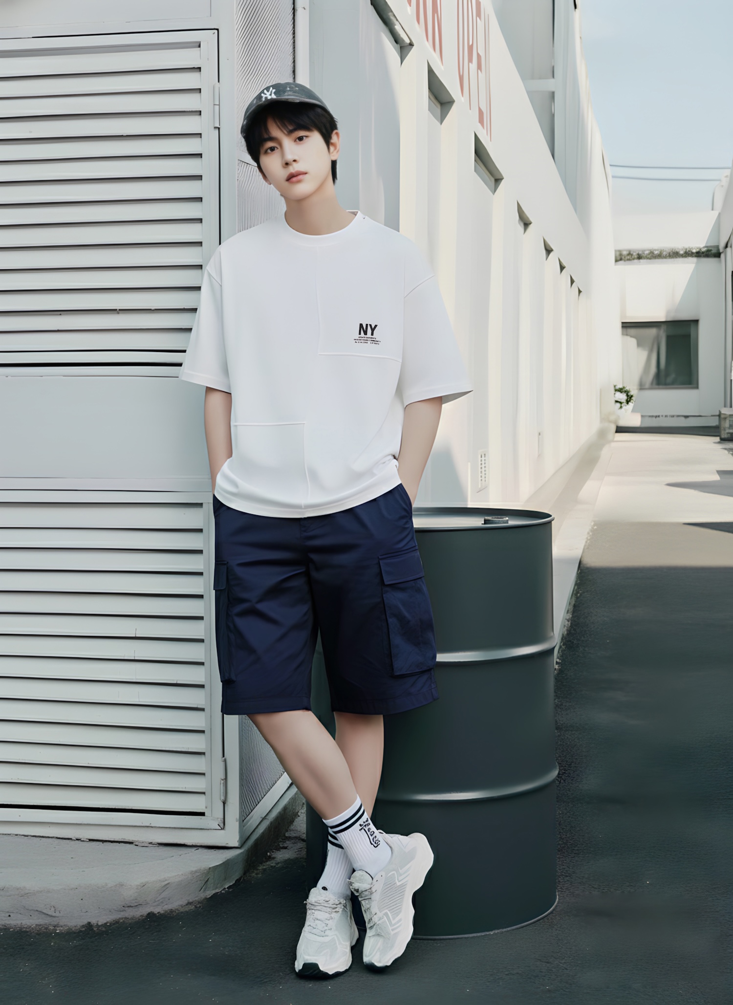 Áo phông bé trai dáng rộng phối 4 mảnh