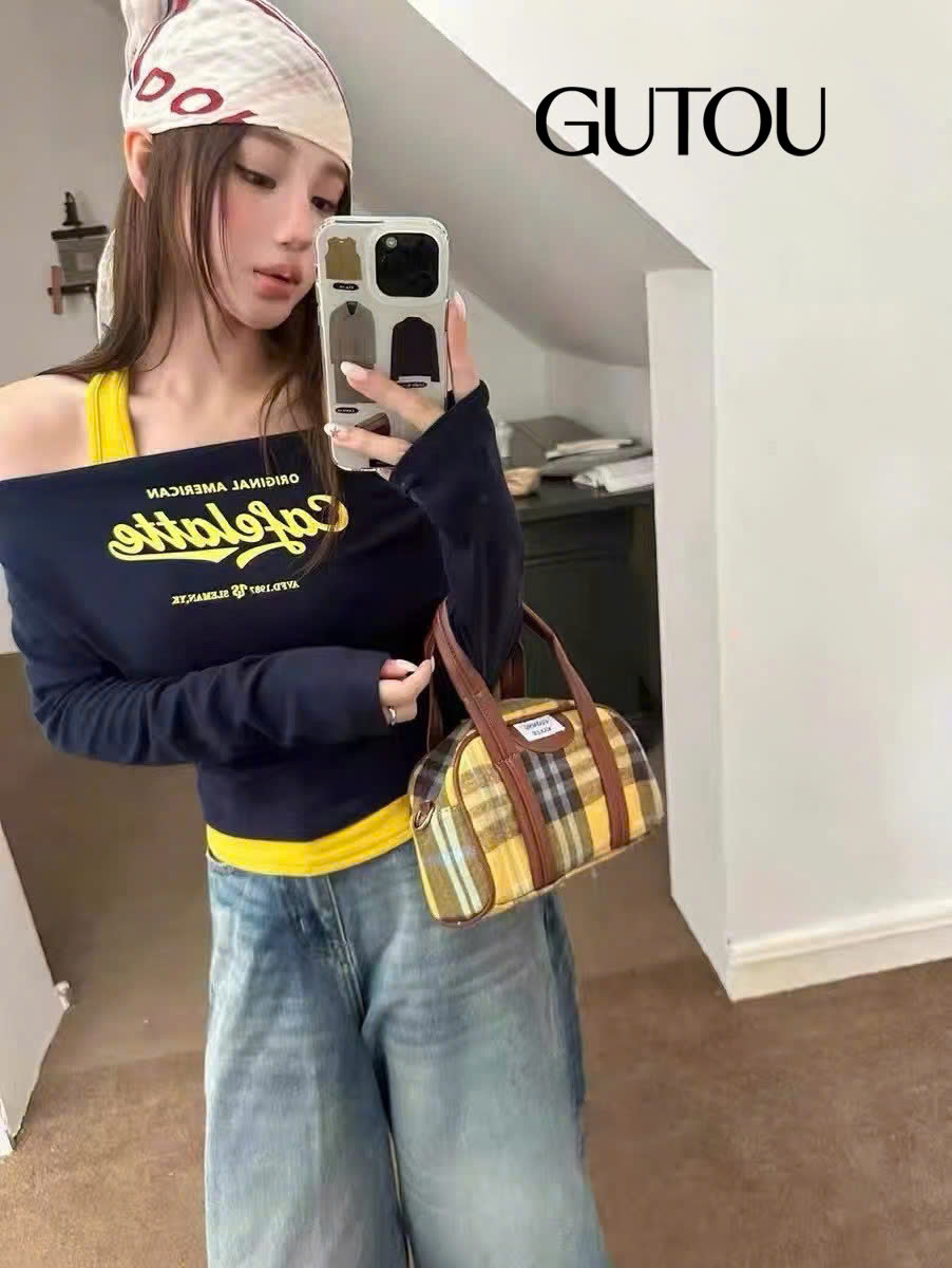 [ GUTOU ] Áo Trễ Vai Tay Dài Cafelatte_thumbnail_6