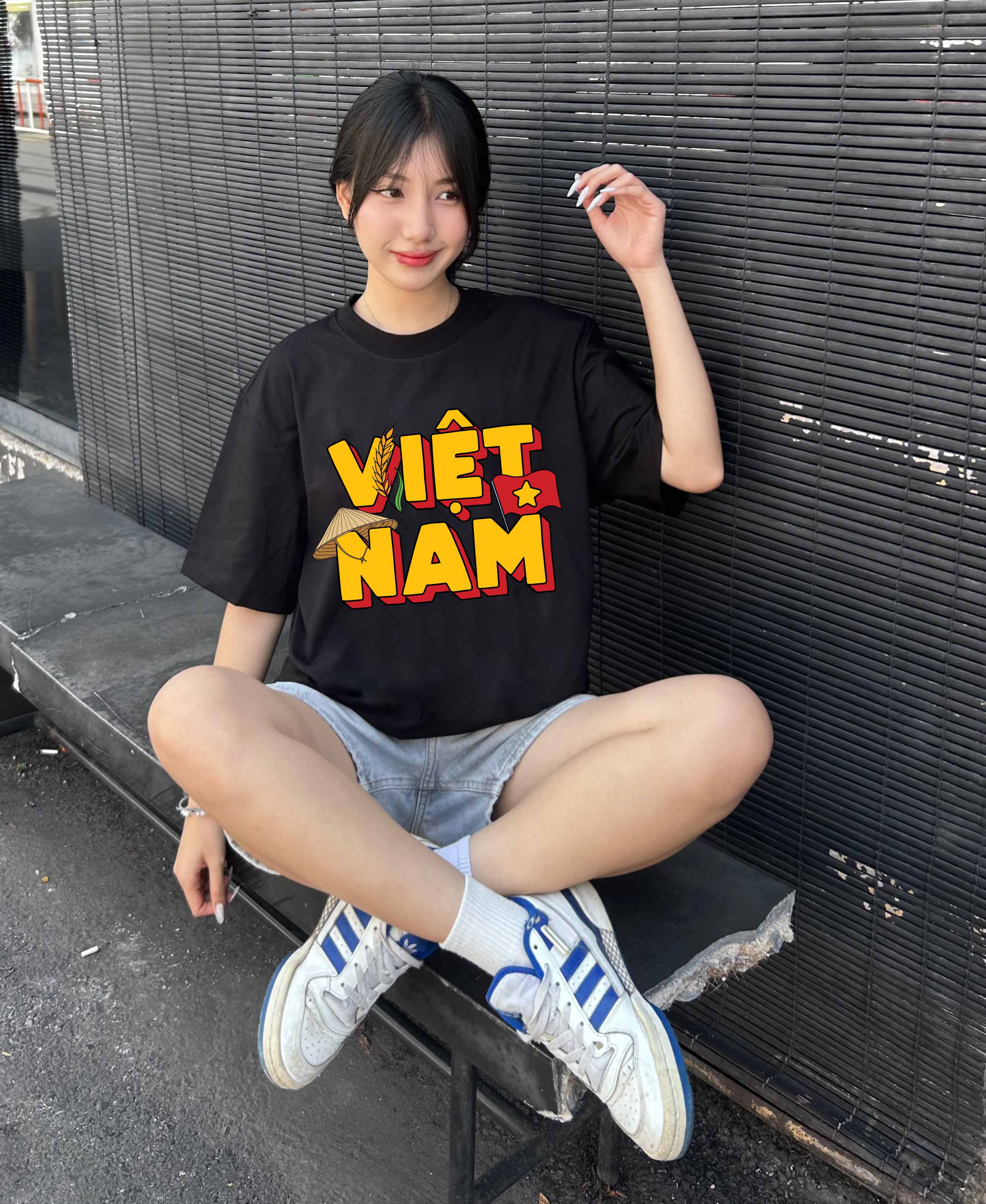 Áo thun Việt Nam tôi yêu form rộng 2118 Miucho cổ tròn vải cotton 4c 220gsm thoáng mát in mix_thumbnail_4