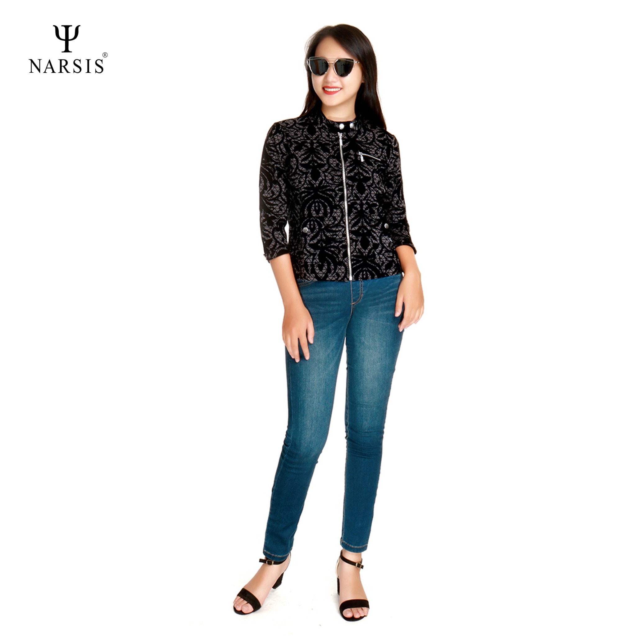 ÁO KHOÁC THU ĐÔNG NỮ - ĐEN L6076 NARSIS CHẤT LIỆU THOÁNG MÁT, DỄ CHỊU, THOẢI MÁI CẢ NGÀY, DỄ VẬN ..._thumbnail_2