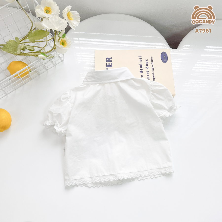 Áo cộc sơ mi TRẮNG xếp ly ngực_thumbnail_2