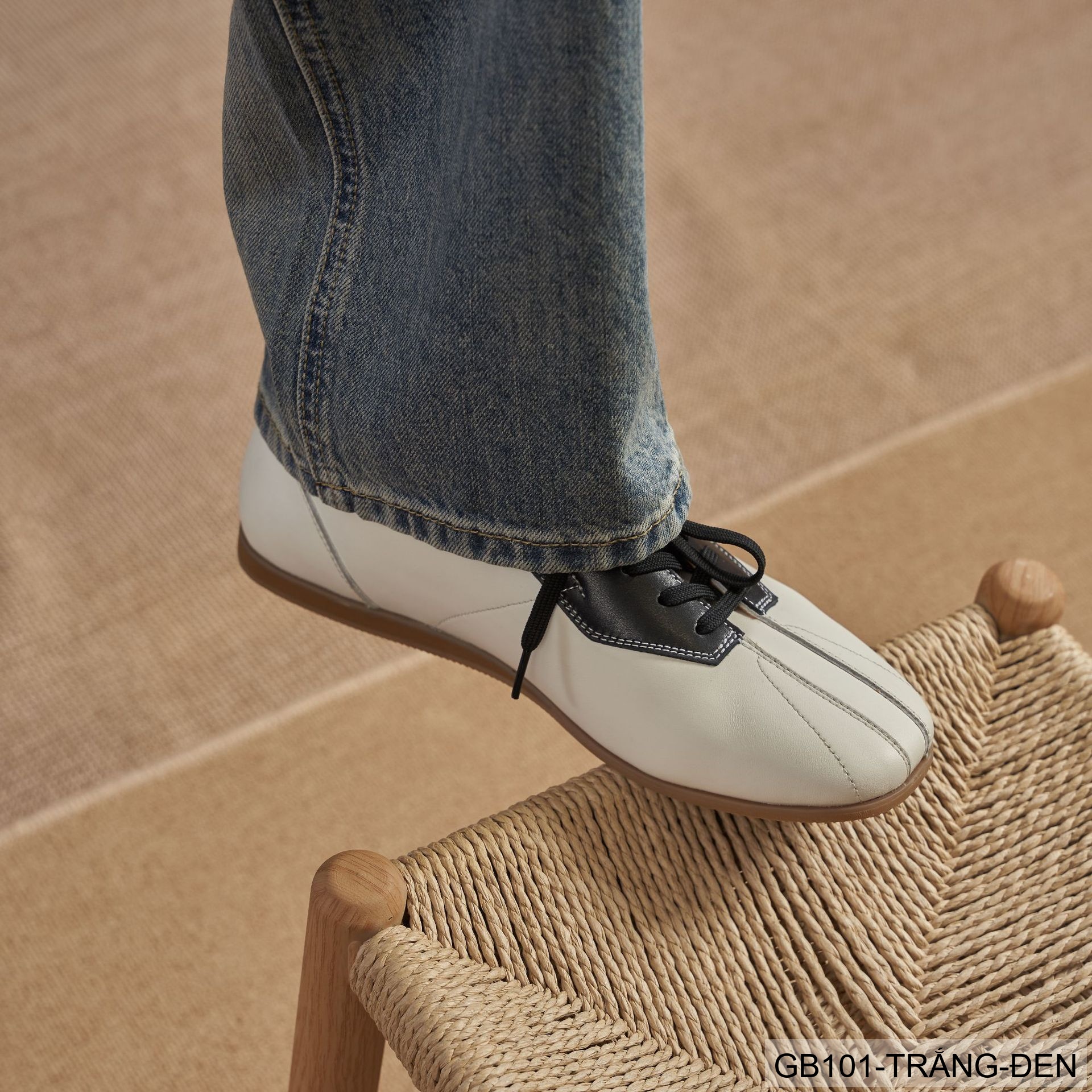 GB101 - Giày thể thao nam phối màu trắng đen và trắng cà phê, đế cao su êm chân, phong cách casual_thumbnail_7