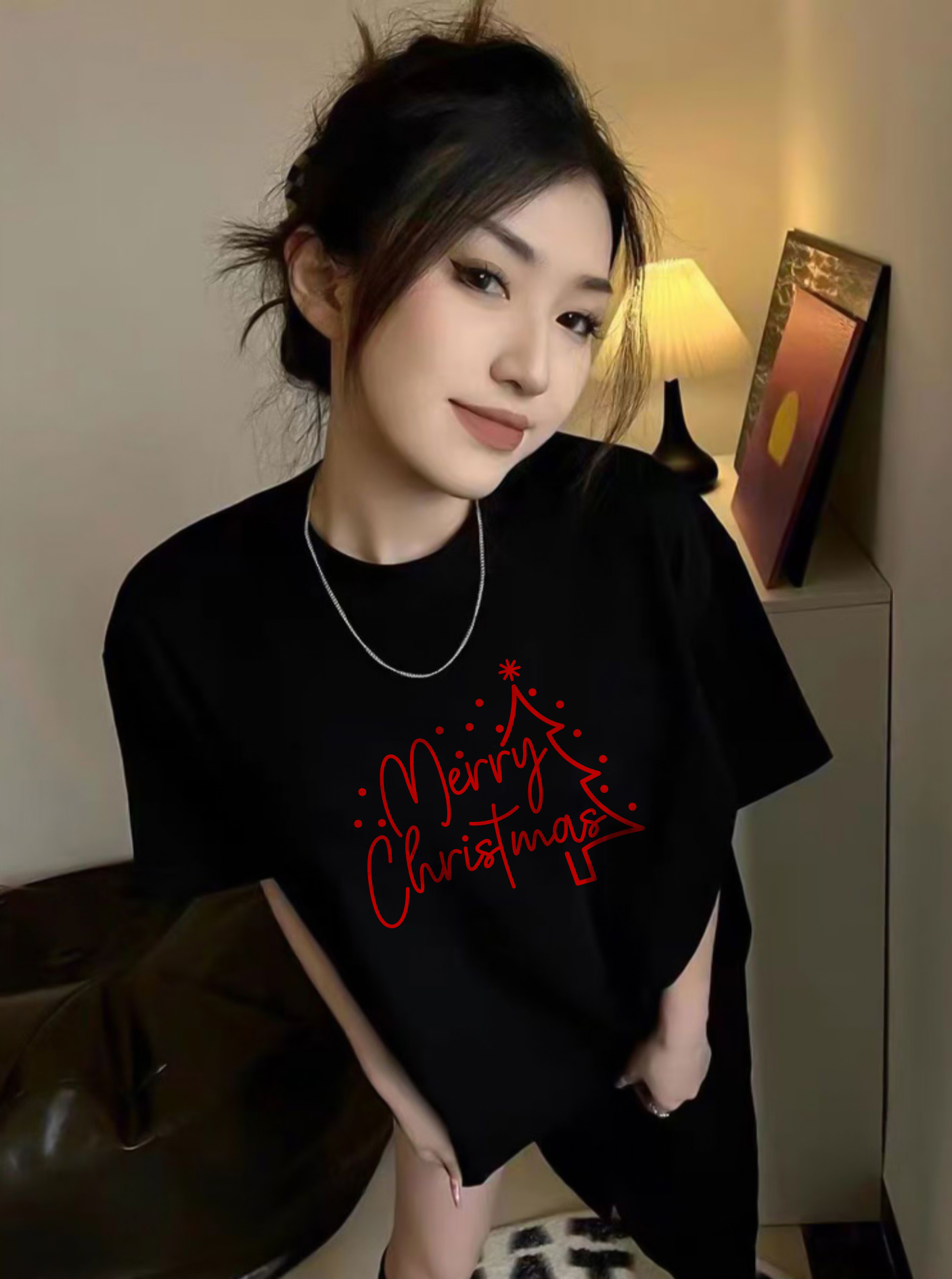 Áo thun nữ giáng sinh noel form vừa regular vải cotton 4c thoáng mát 1764 Miucho Chic Chic in mix_thumbnail_2