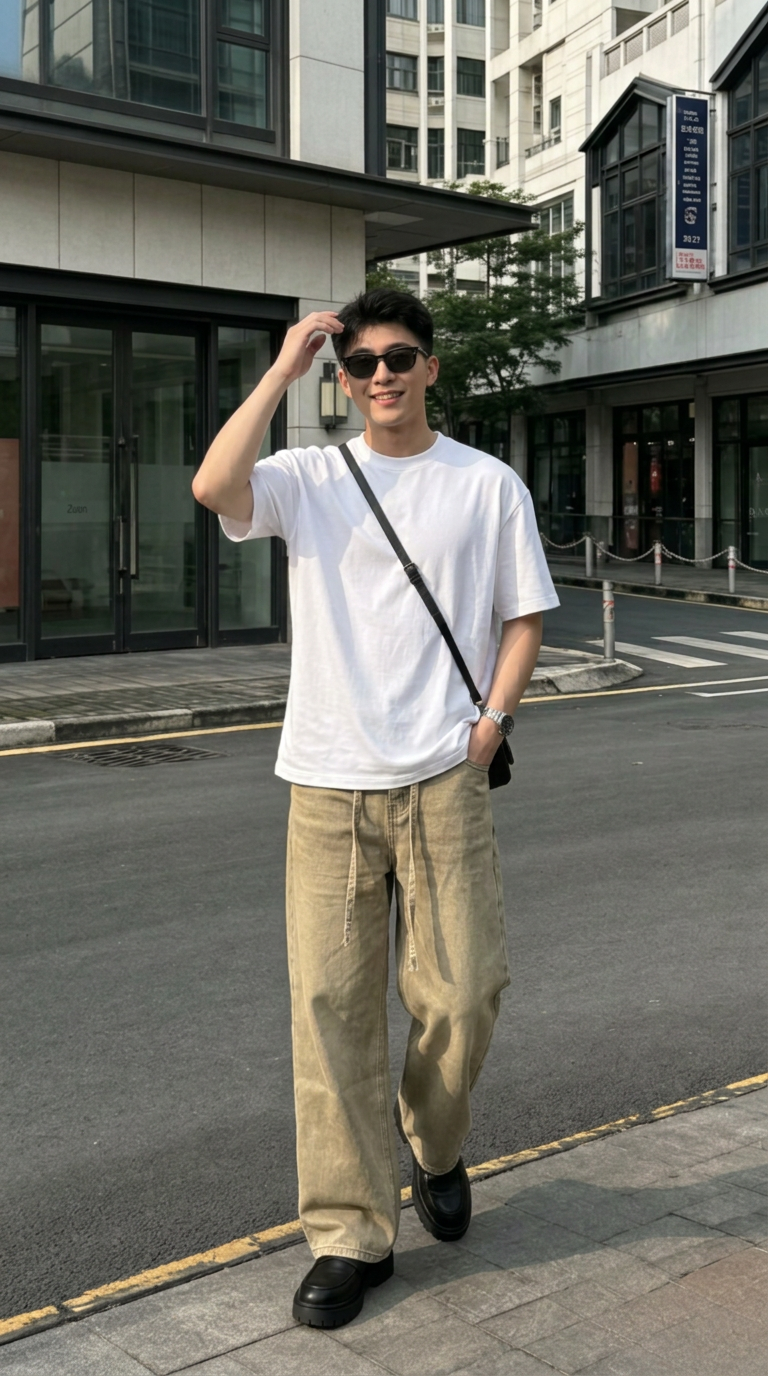 Áo thun trơn form rộng ATT01 Miucho vải cotton cổ tròn in basic Top Trắng_thumbnail_2