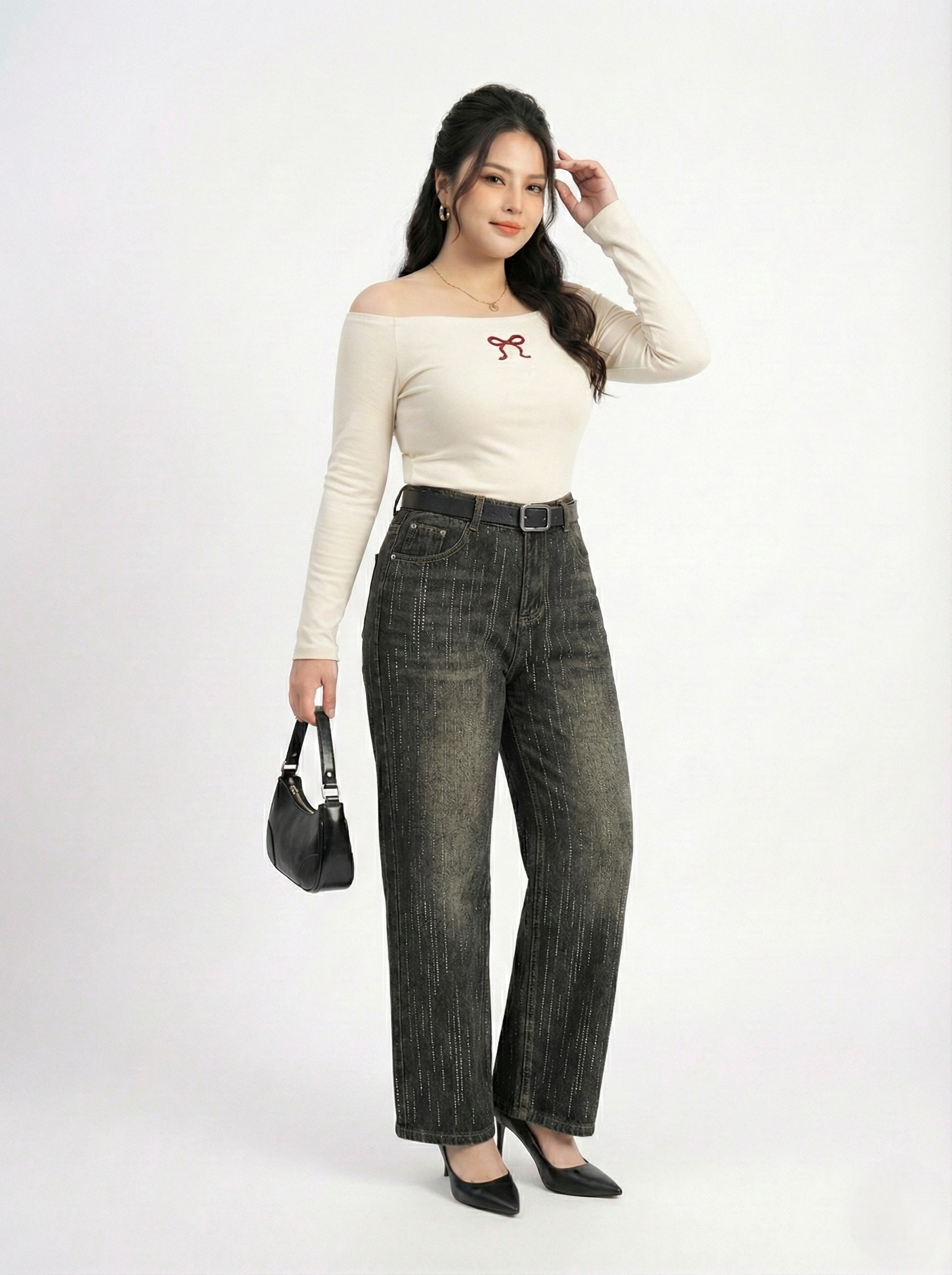 BIGSIZE NỮ - Quần suông nấm T- QJ5042