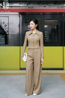 Q059 - Quần suông nâu tây