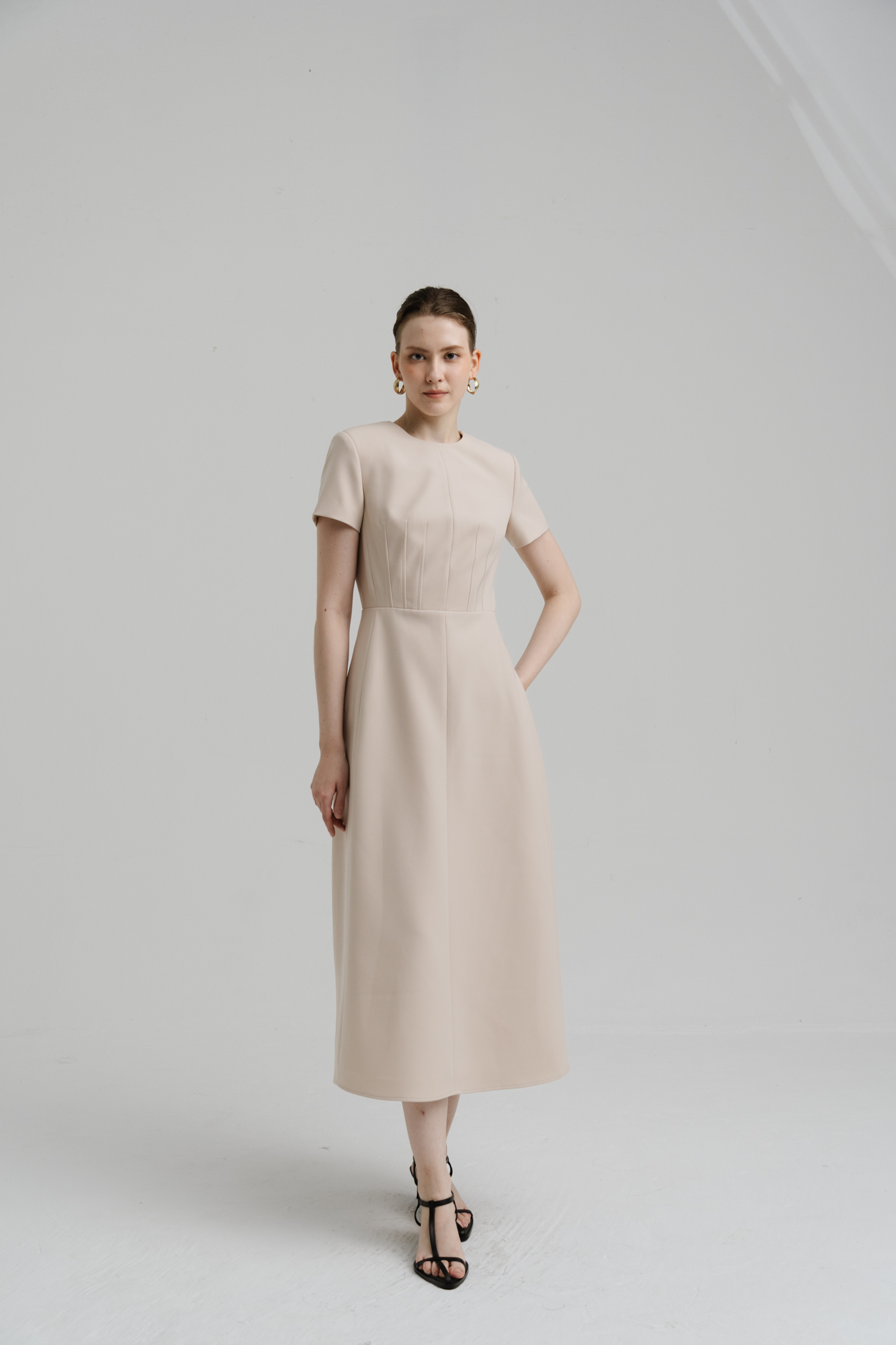 đầm xòe liền sườn, diễu 3 ly thân trước ( soul dress)_thumbnail_1