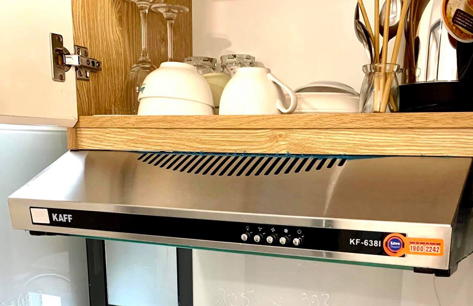 Độ ồn thấp của máy hút mùi Kaff KF-638I
