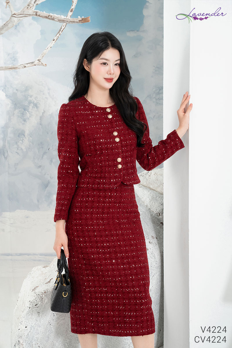 Áo dạ tweed cúc đôi V4224_thumbnail_3