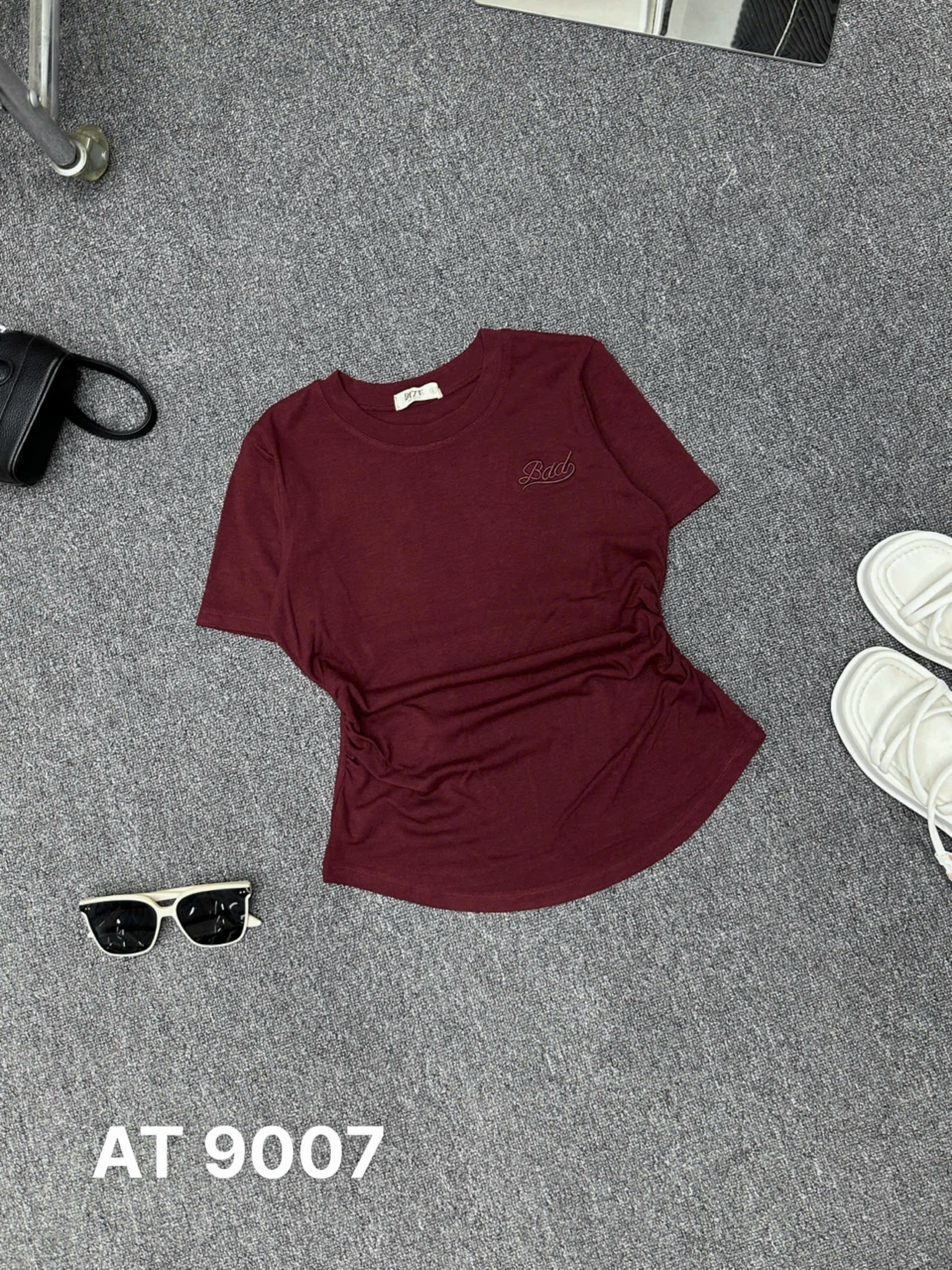 Áo Thun Tay Ngắn Bigsize Thêu Bad AT9007 – Chất Borip Lụa Mềm Mát, Không Kén Dáng