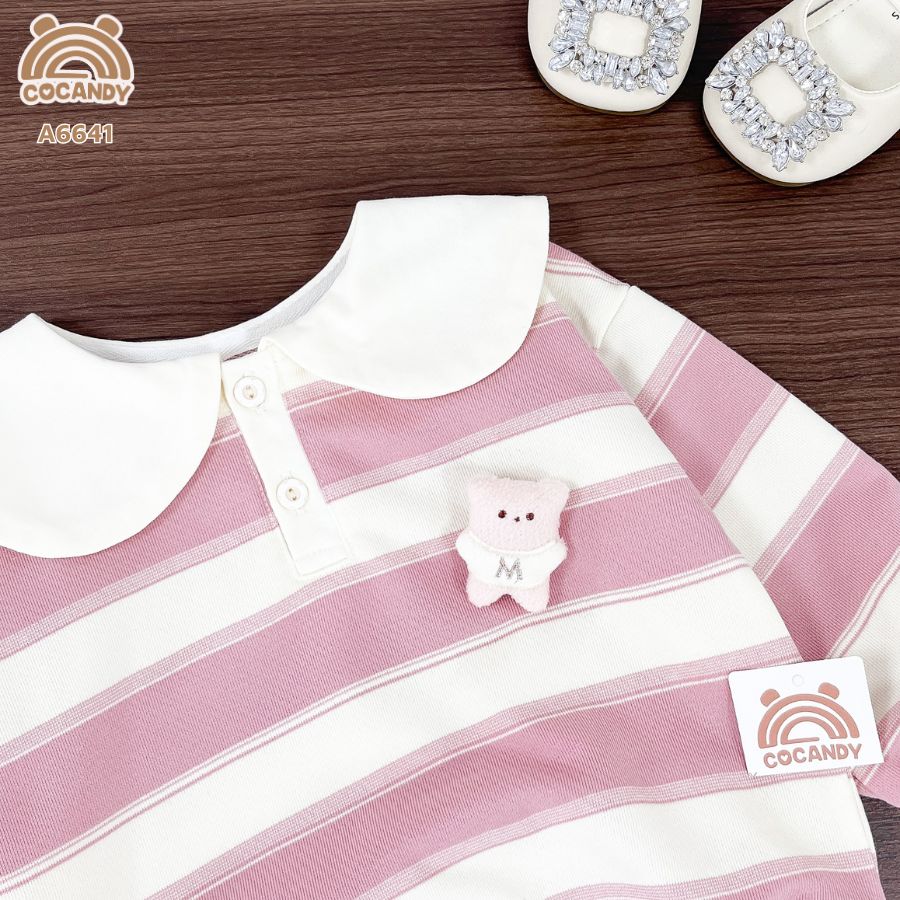 Áo dài kẻ HỒNG BE cổ sen_thumbnail_3