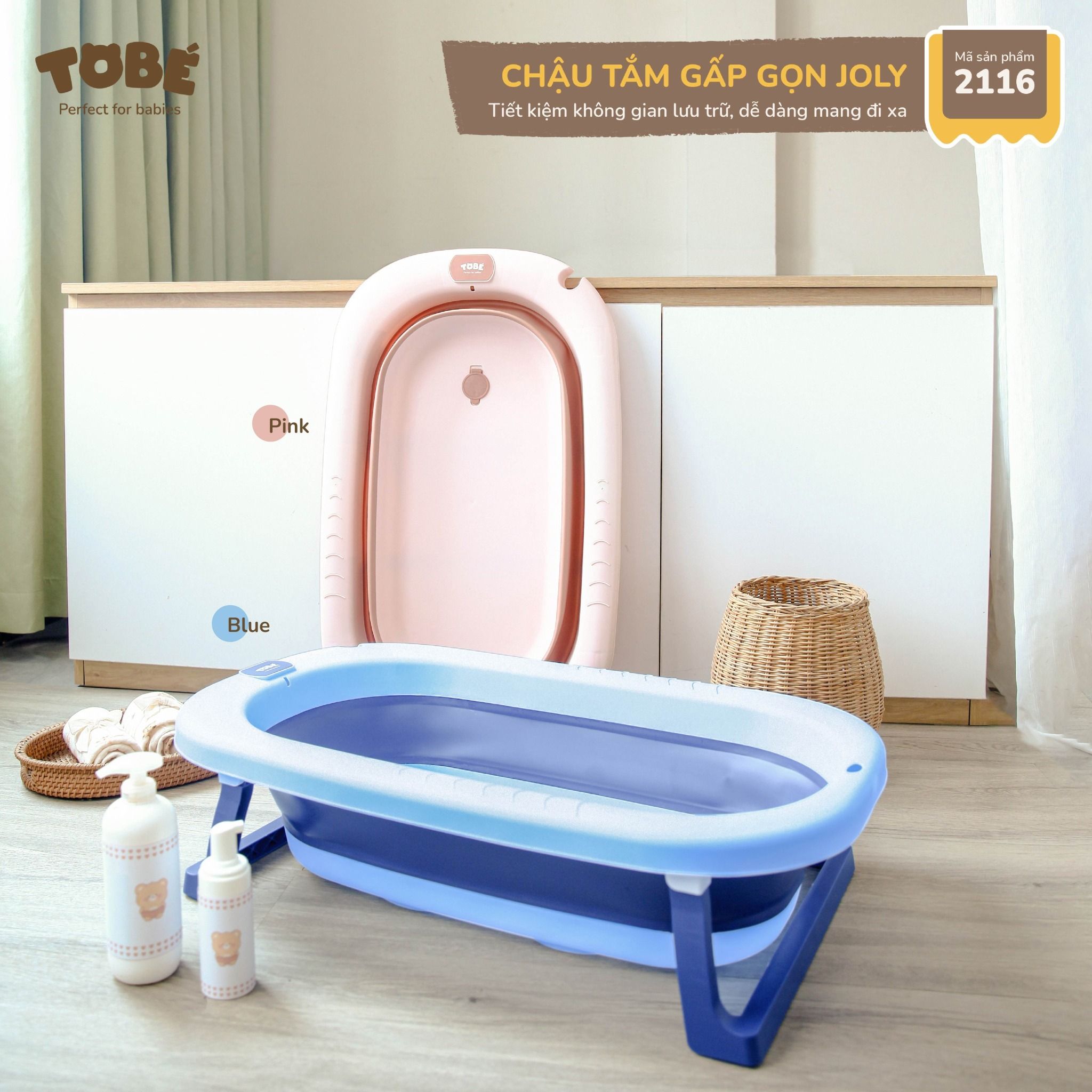 Chậu tắm Joly ( Pink, Blue ) TOBE