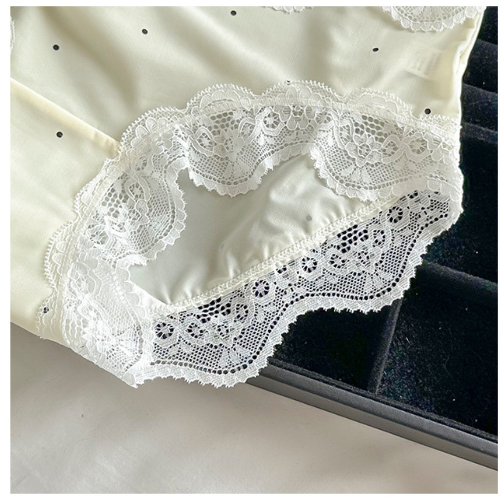 [Mã A24] Quần Lót Lụa Ren Nữ Mềm Mại Combo 5 Quần Lót Nữ Ren Đáy Quần Kháng Khuẩn Free Size -- Vikam_thumbnail_1