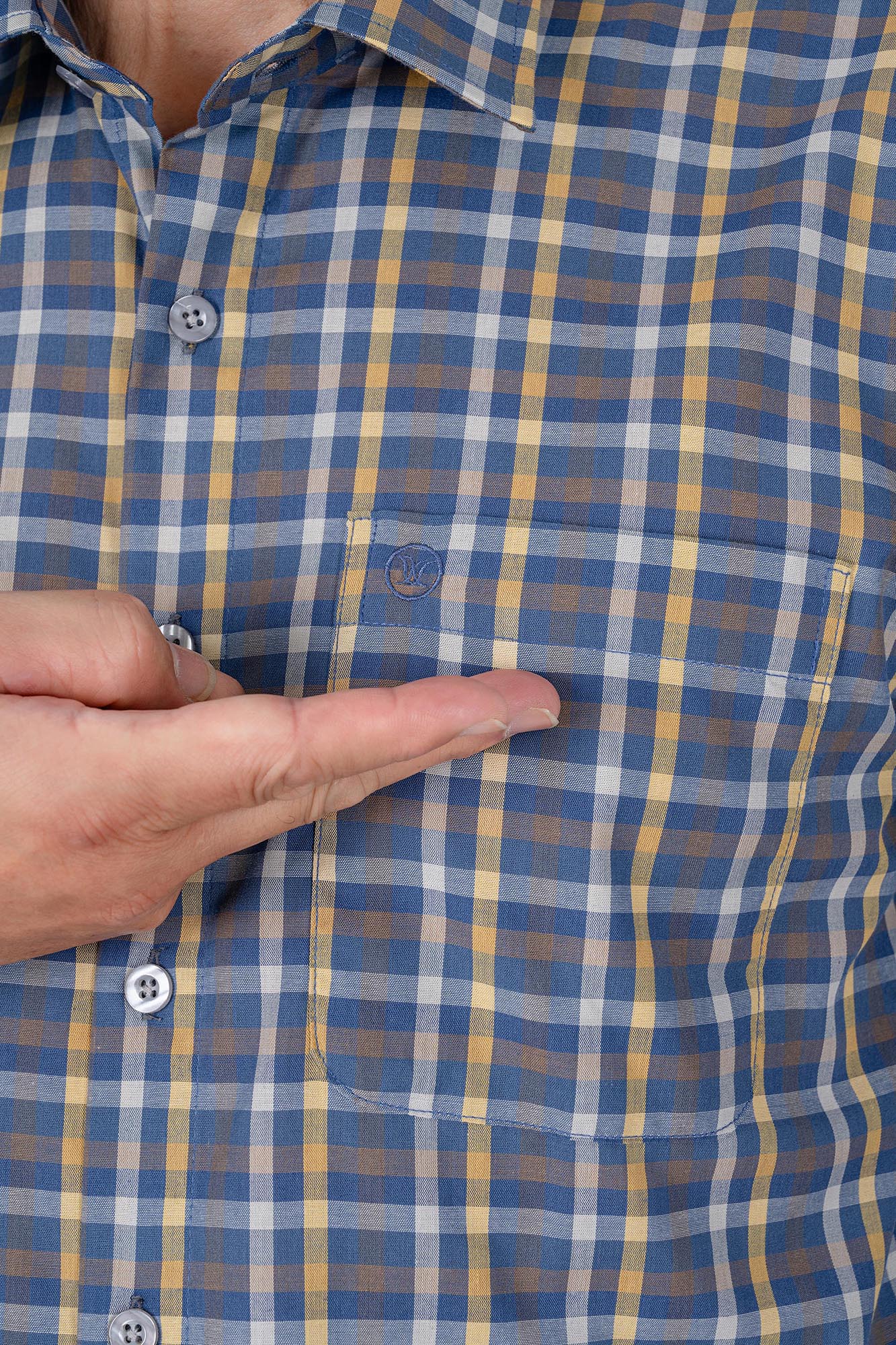 Sơ Mi Caro Cộc Tay Nam Trung Niên ANCHI Chất Liệu Sợi Tre Cao Cấp_thumbnail_3