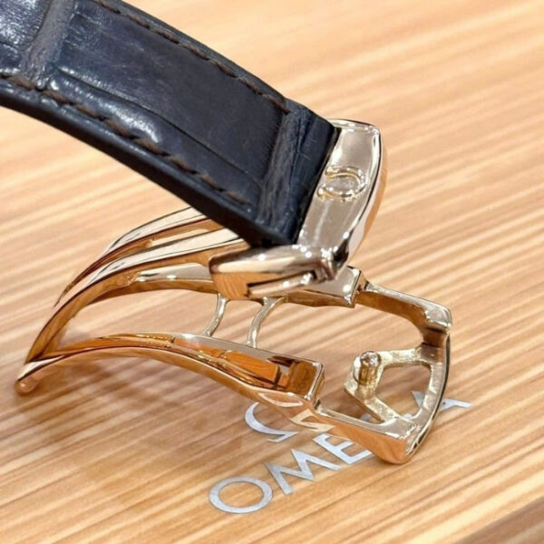 Omega hour vision vàng đúc 18k mặt số nâu Brown – cọc số la mã_thumbnail_1