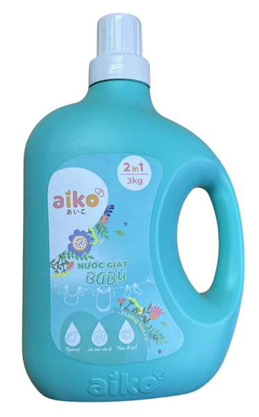Nước giặt Aiko hương hoa cỏ 3kg 2in1 xanh
