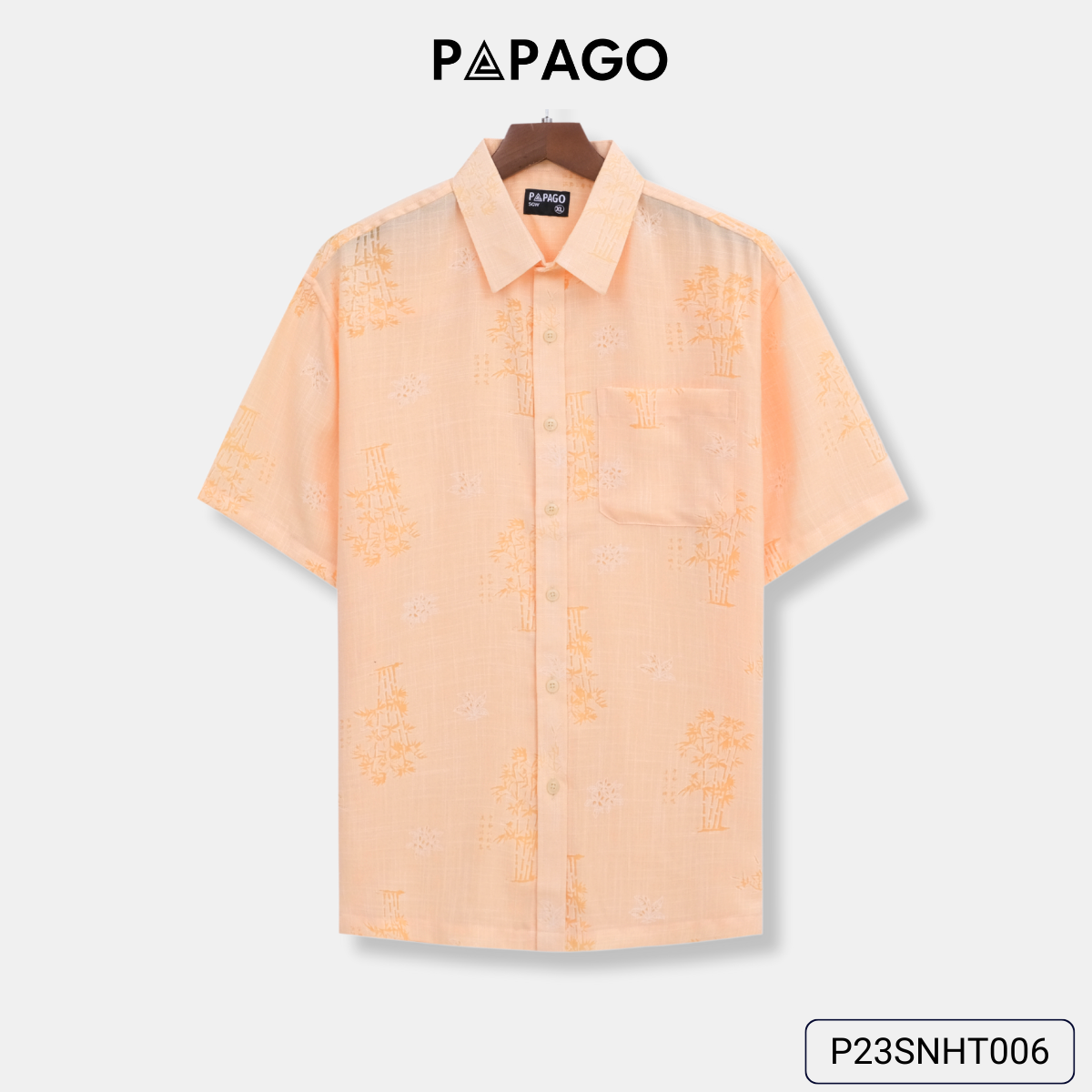 Áo sơ mi nam trung niên PAPAGO tay ngắn lai ngang họa tiết - P23SNHT006_thumbnail_3