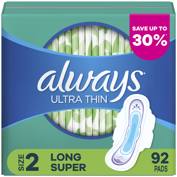Băng Vệ Sinh Always Ultra Thin Long Super với Flexi-Wings Không Mùi Size 2 - Hộp 92 Miếng SHM-0021