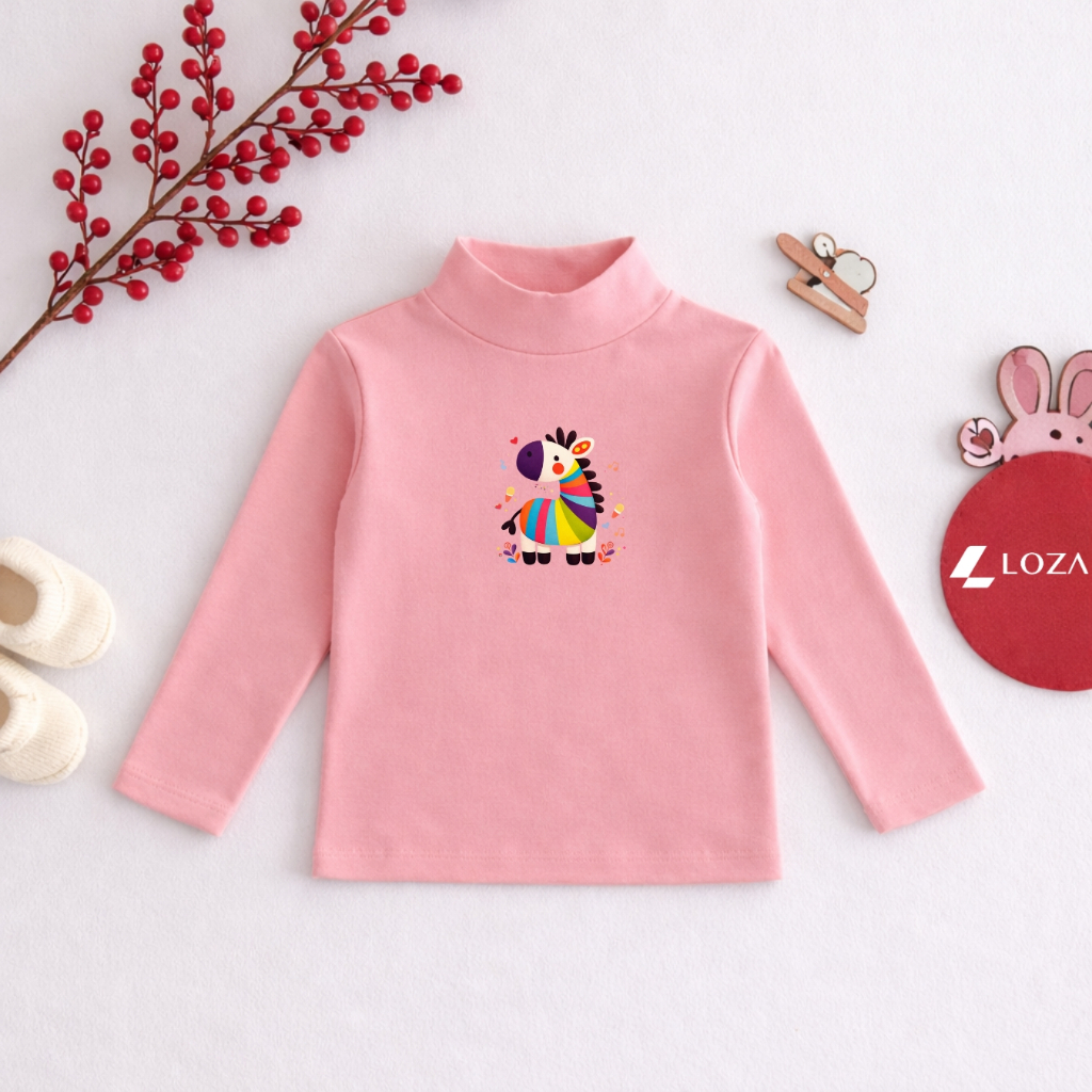 Áo giữ nhiệt cho bé trai,bé gái in hình ngựa Tết 2026 - Loza Kids CE3575_thumbnail_1